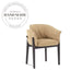Italian Solid Wood Modern Upholstered Fabric Armchair Dining Chair