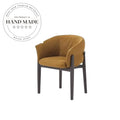Italian Solid Wood Modern Upholstered Fabric Armchair Dining Chair