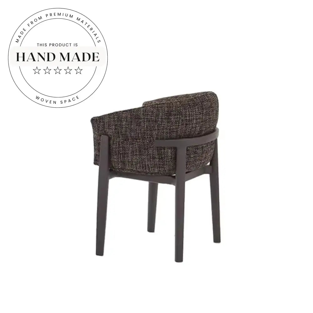 Italian Solid Wood Modern Upholstered Fabric Armchair Dining Chair