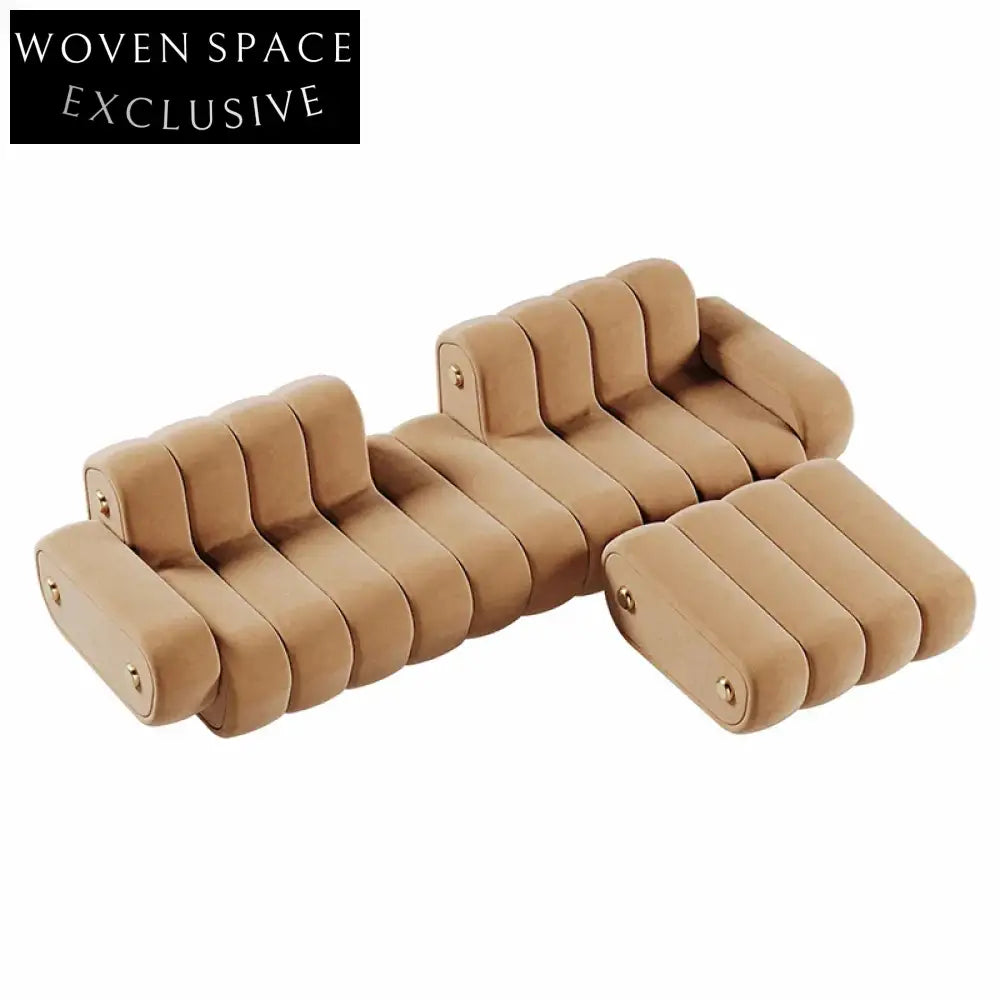 Italian Style Modern Modular Armless Sectional Sofa Set for Living Room