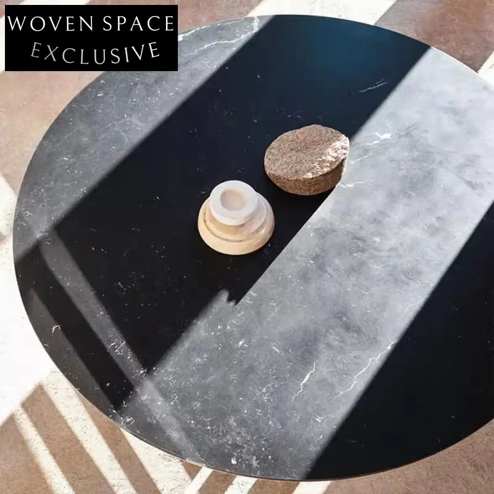 Italian Style Round Natural Marble Top Dining Table with Hollow Base