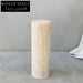 Italian Travertine Round Tall Plinth Natural Marble Side Coffee Table