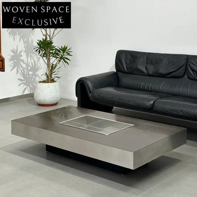 Italian Used Coffee Table: Metal Geometric Design by Willy Rizzo