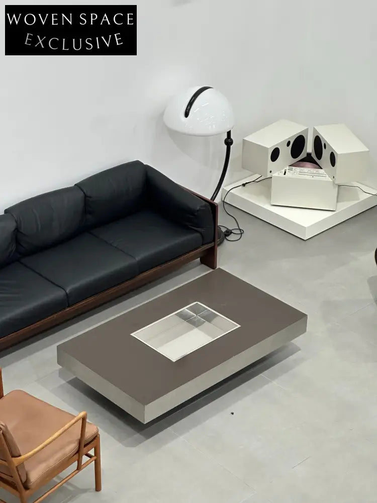 Italian Used Coffee Table: Metal Geometric Design by Willy Rizzo