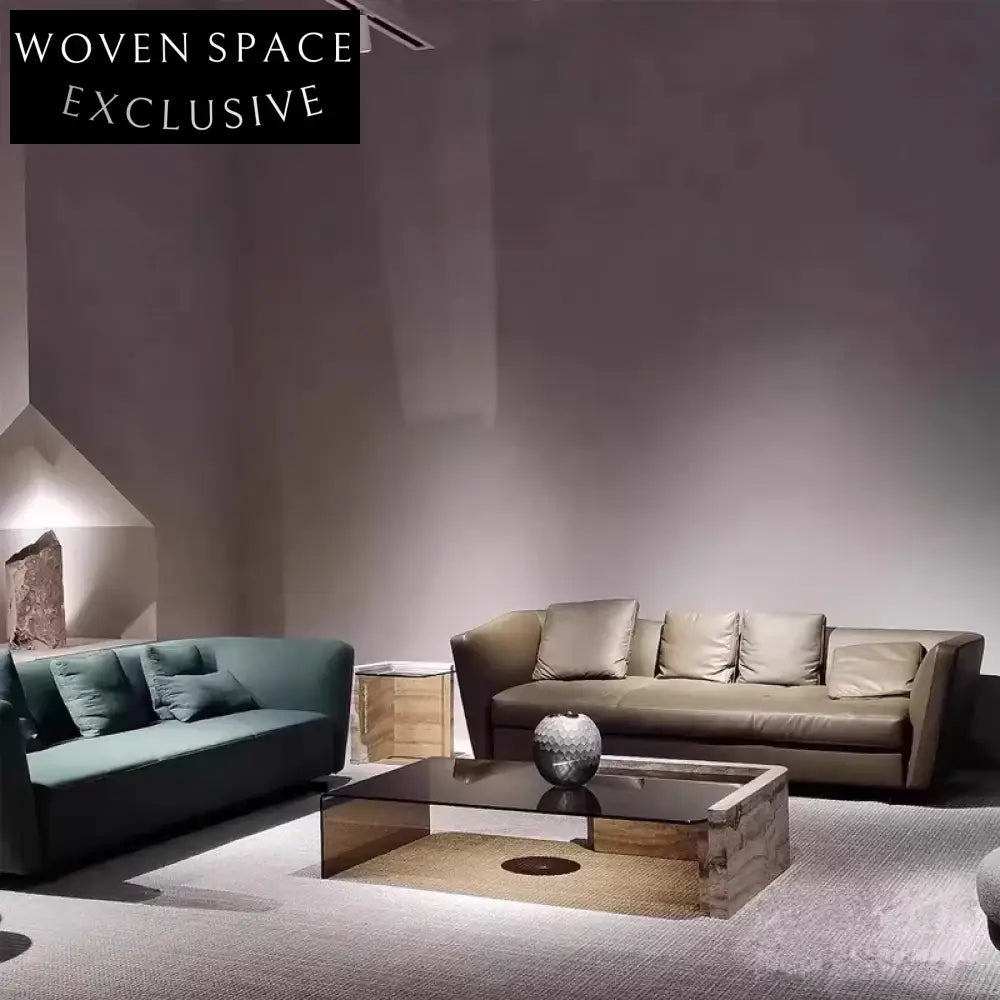 Italian Wabi-Sabi Natural Marble Leg Glass Top Calacatta Viola Coffee Table