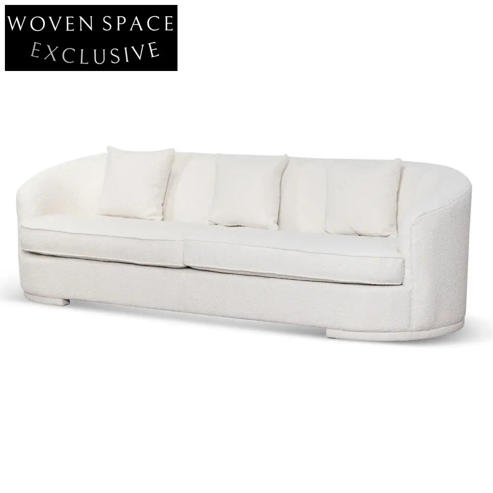 Ivory White Boucle Seater Sofa Sofas