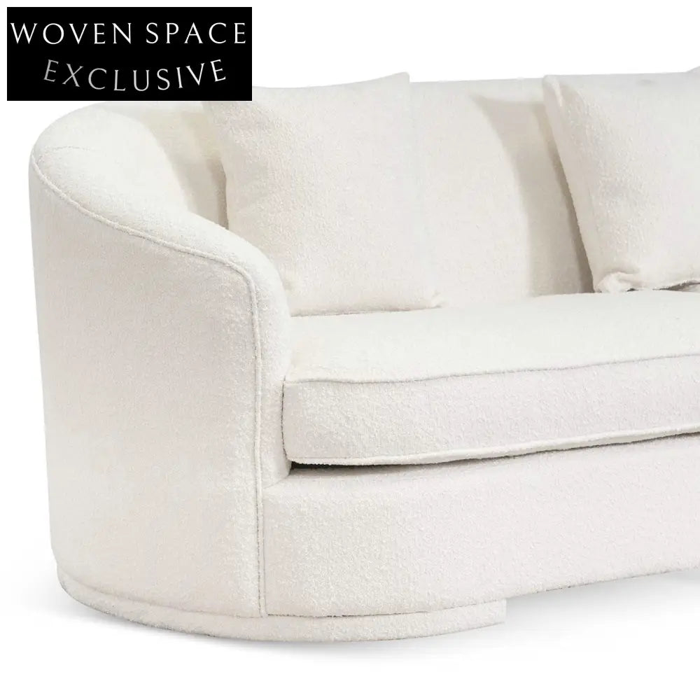 Ivory White Boucle Seater Sofa Sofas