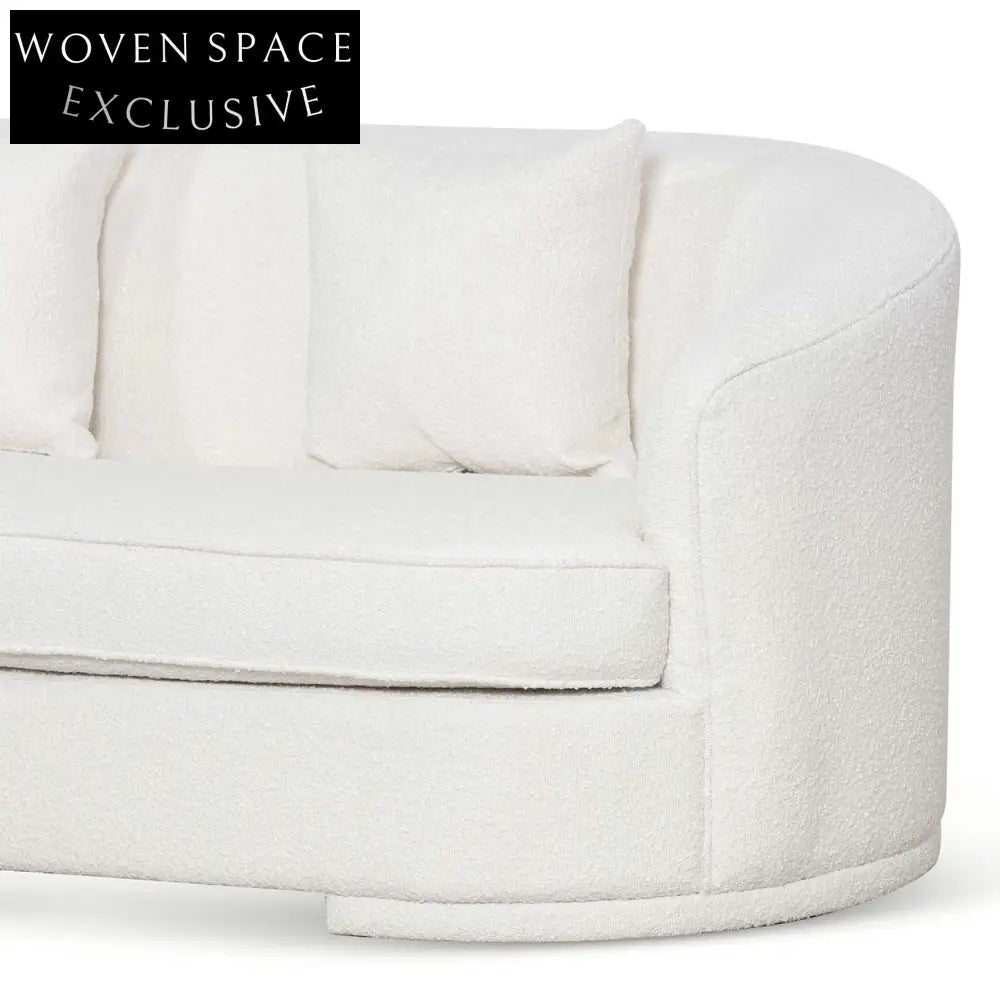 Ivory White Boucle Seater Sofa Sofas