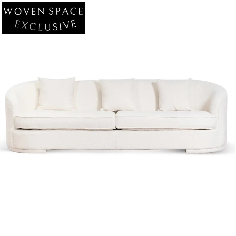 Ivory White Boucle Seater Sofa Sofas