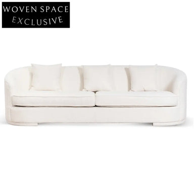 Ivory White Boucle Seater Sofa Sofas
