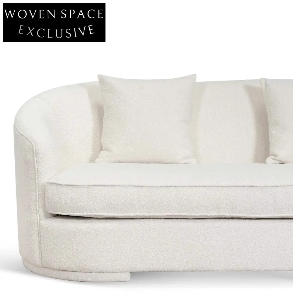 Ivory White Boucle Seater Sofa Sofas