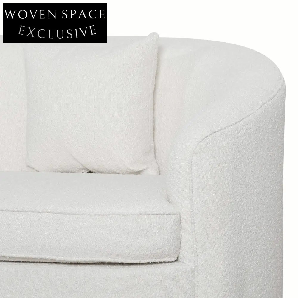 Ivory White Boucle Seater Sofa Sofas