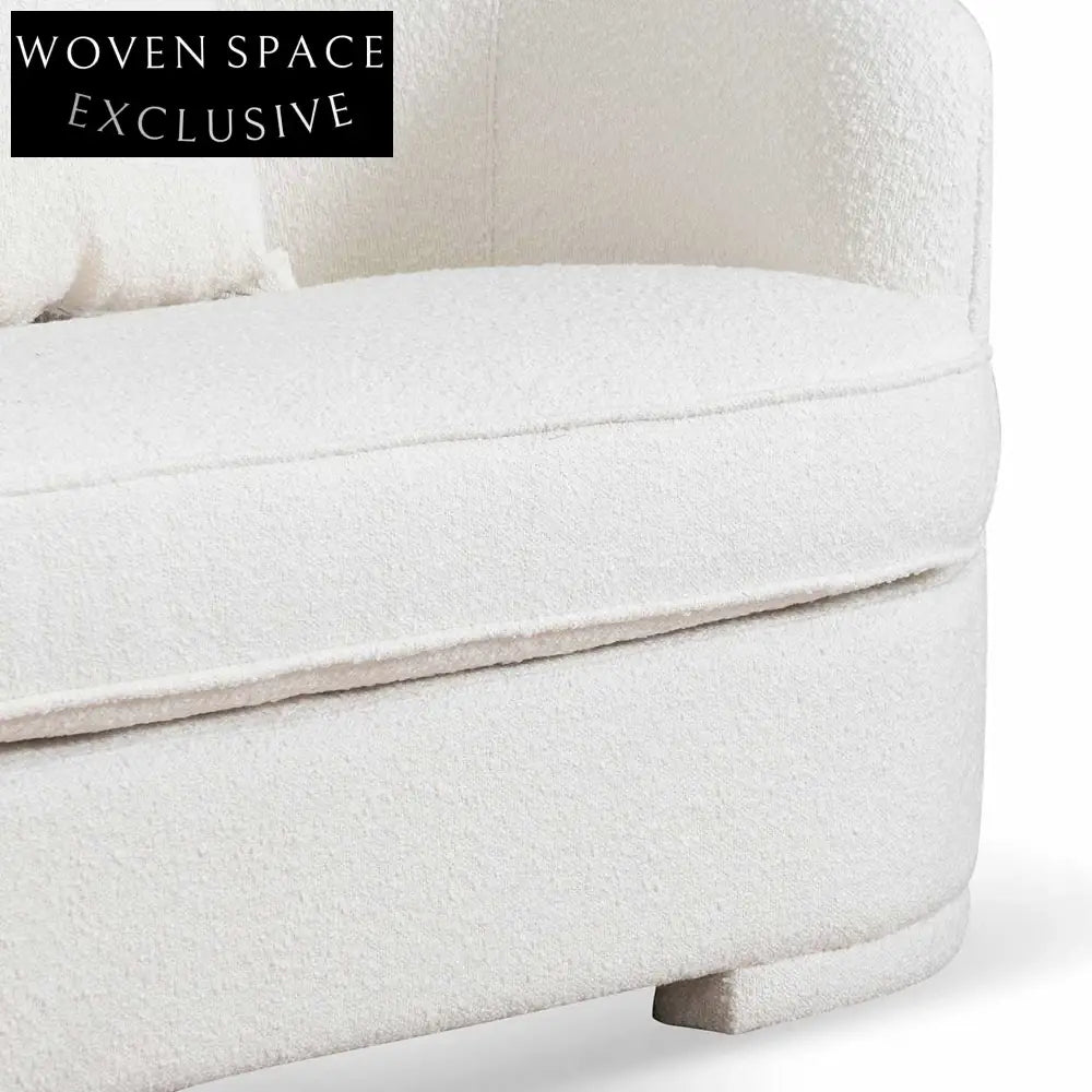 Ivory White Boucle Seater Sofa Sofas