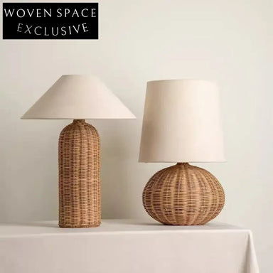 Japanese Retro Rattan Floor Lamp, Tricolor LED Light, Handmade Bedside Reading Lamp