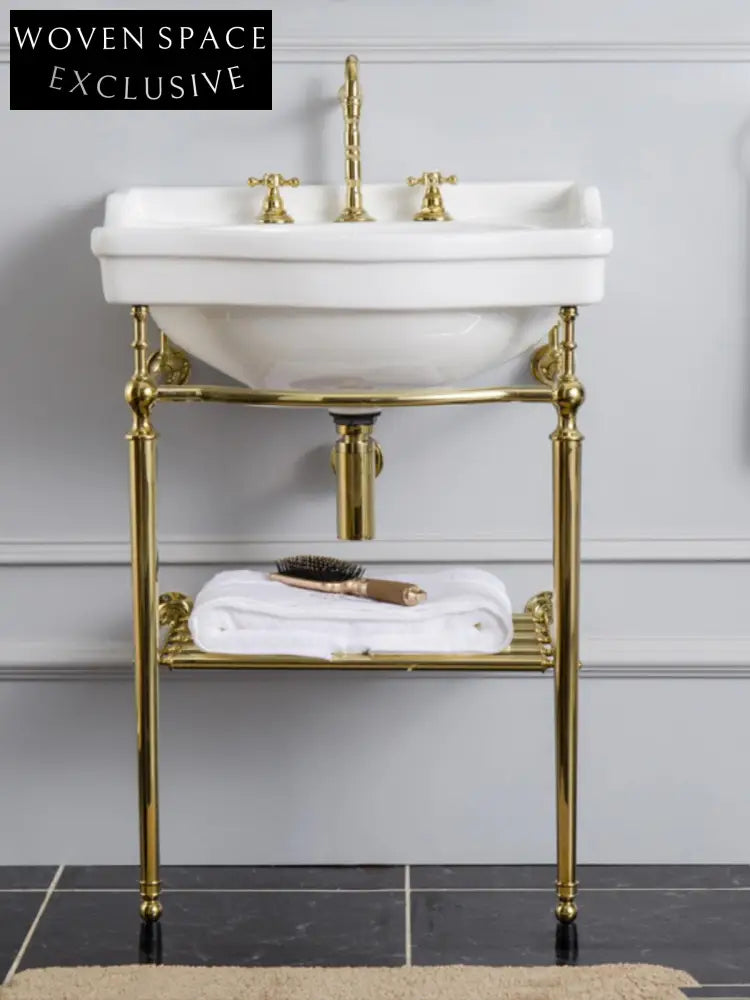 Jeffroi Retro Brass Double-Layer Wash Basin Set