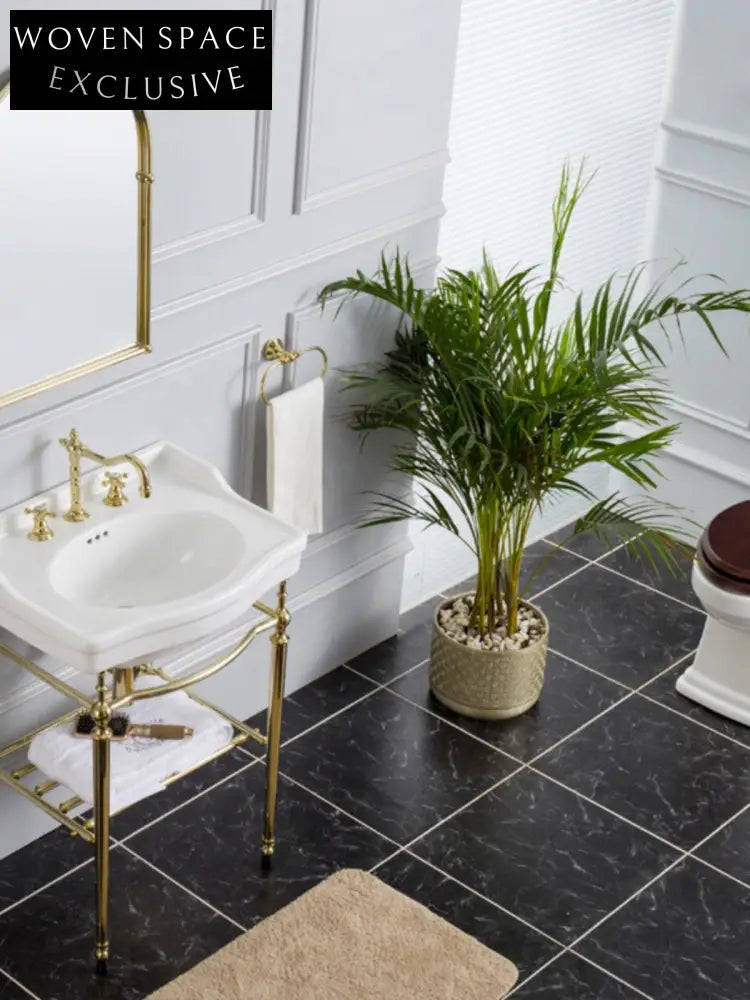 Jeffroi Retro Brass Double-Layer Wash Basin Set