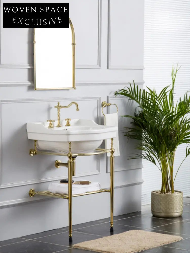 Jeffroi Retro Brass Double-Layer Wash Basin Set