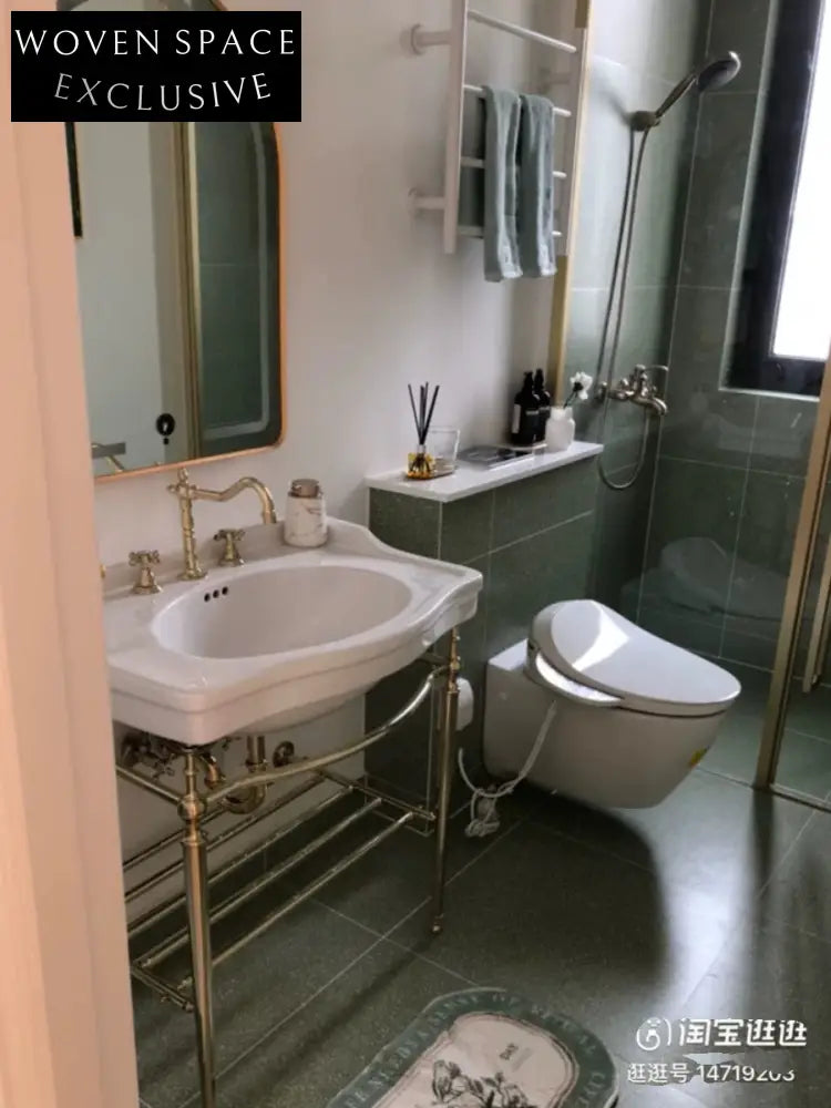 Jeffroi Retro Brass Double-Layer Wash Basin Set