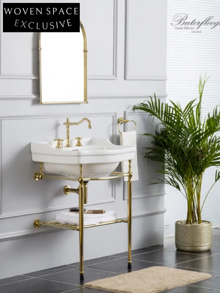 Jeffroi Retro Brass Double-Layer Wash Basin Set