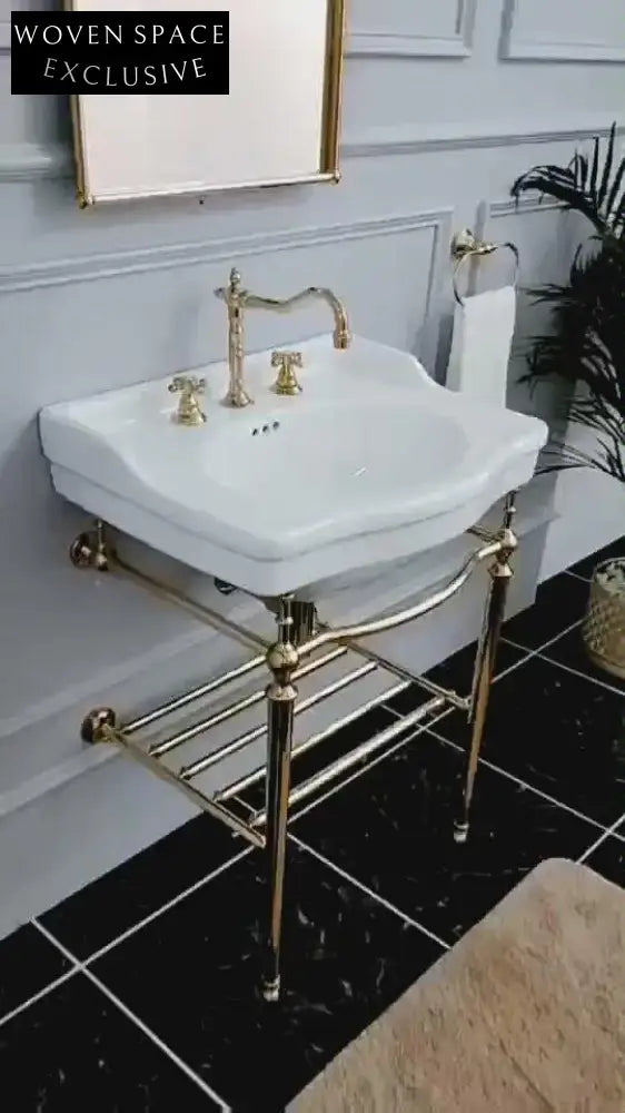 Jeffroi Retro Brass Double-Layer Wash Basin Set