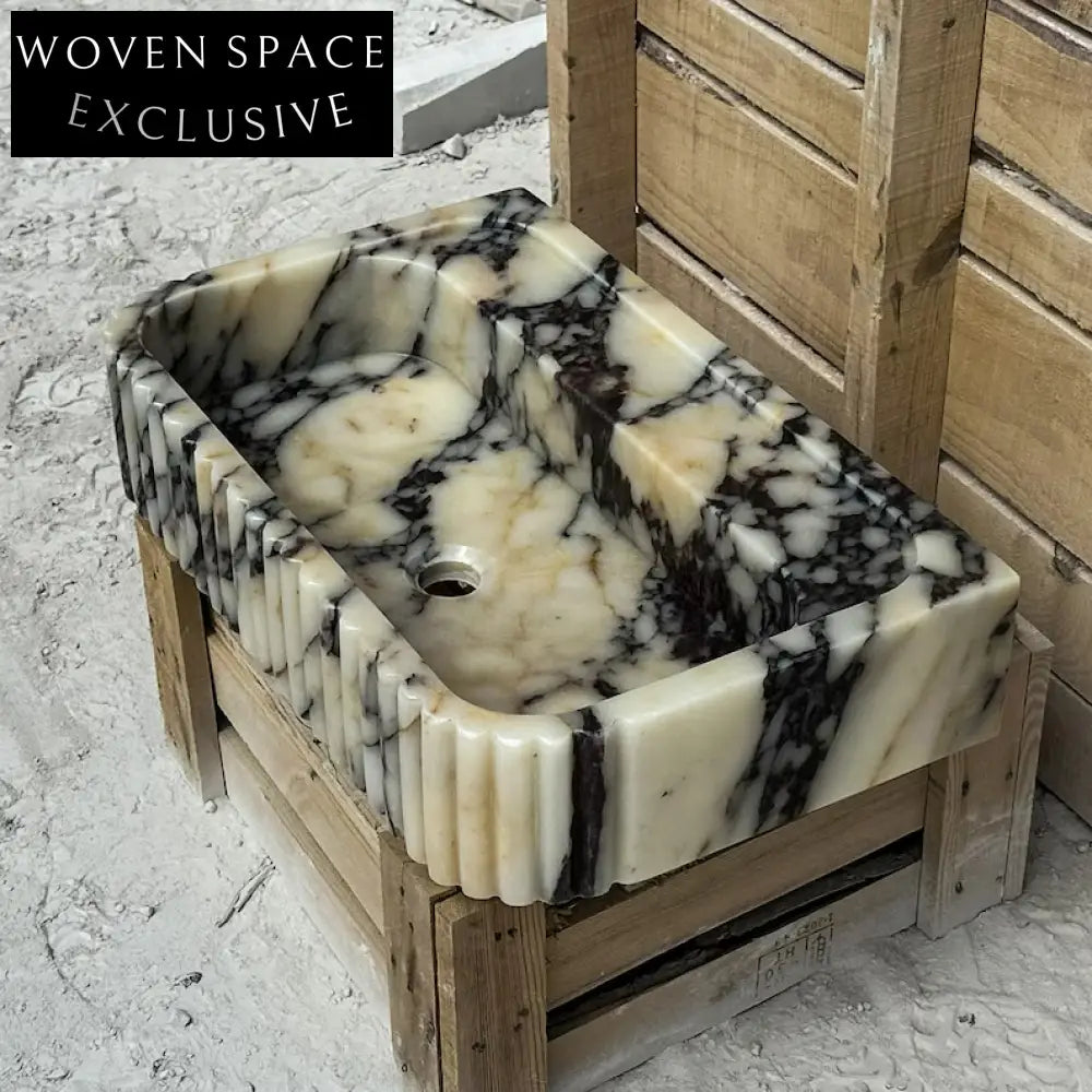 Jeune Unique Handcrafted Calacatta Viola Marble Sink