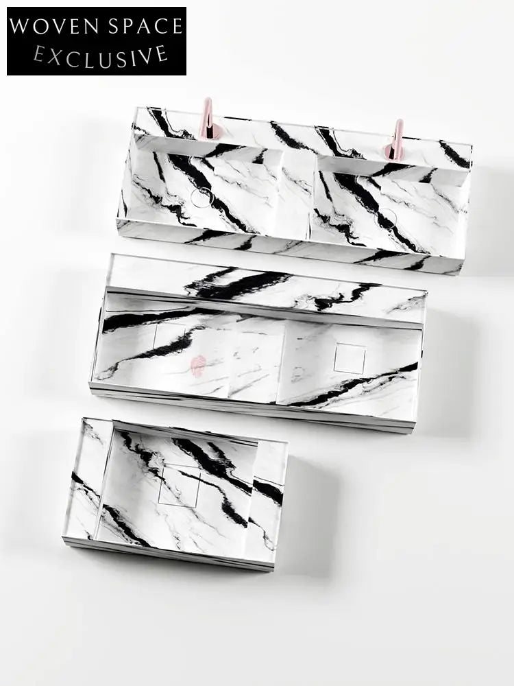 Josiah Panda White Marble Double Basin