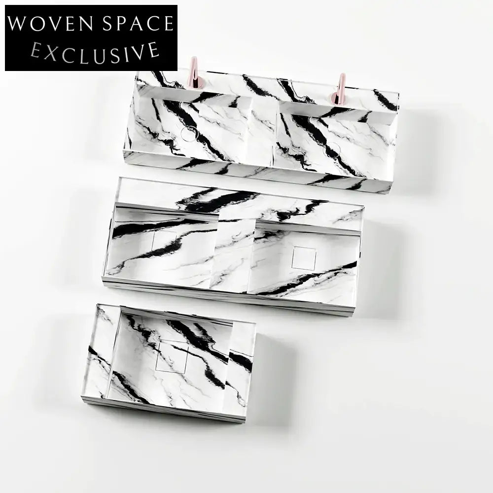 Josiah Panda White Marble Double Basin