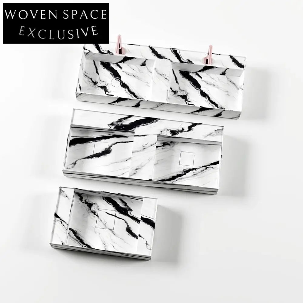 Josiah Panda White Marble Double Basin