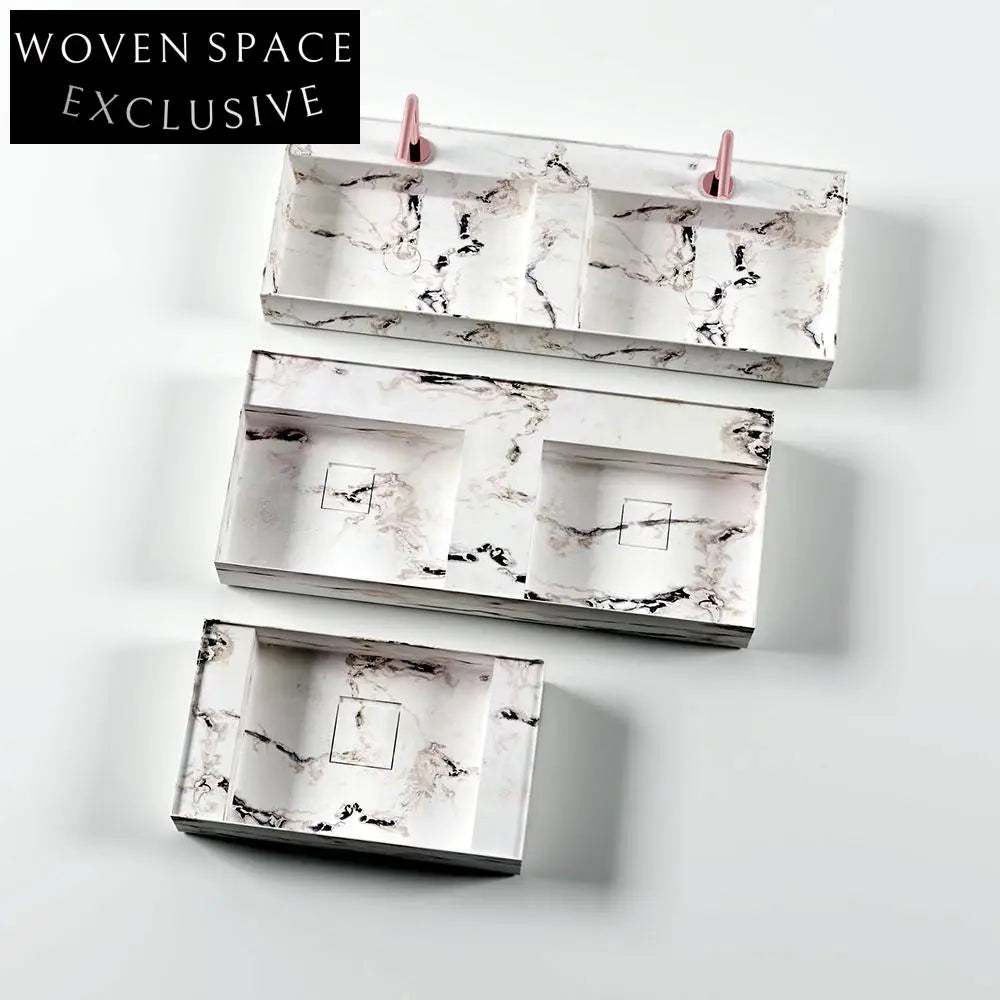 Josiah Panda White Marble Double Basin