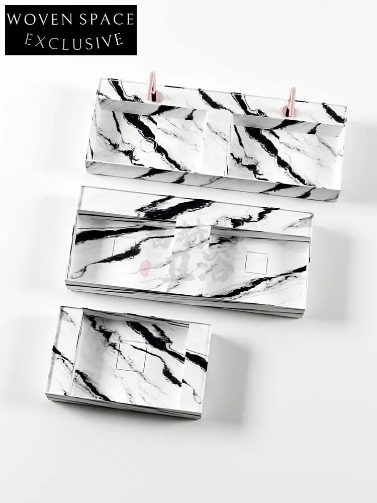 Josiah Panda White Marble Double Basin