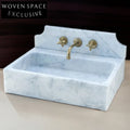 Juin Elegant Wall-Mounted Carrara Marble Sink