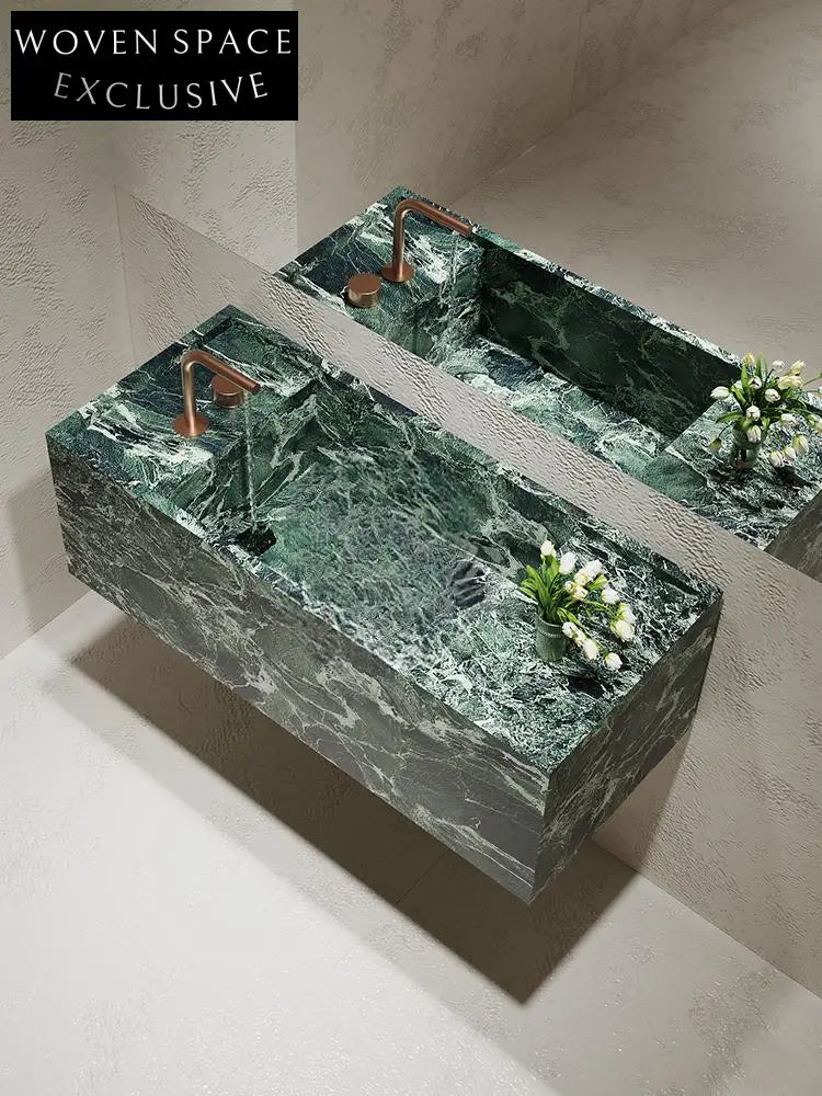 Justin Napoleon Black Bulgari Wall-Mounted Sink