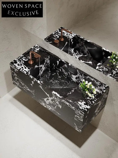 Justin Napoleon Black Bulgari Wall-Mounted Sink