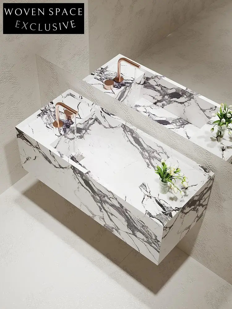 Justin Napoleon Black Bulgari Wall-Mounted Sink