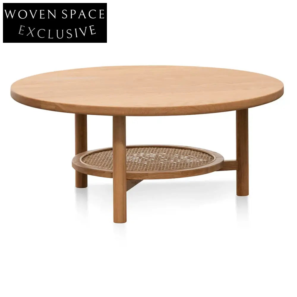 Justina Solid Oak Round Coffee Table - Natural Coffee Table