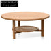Justina Solid Oak Round Coffee Table - Natural