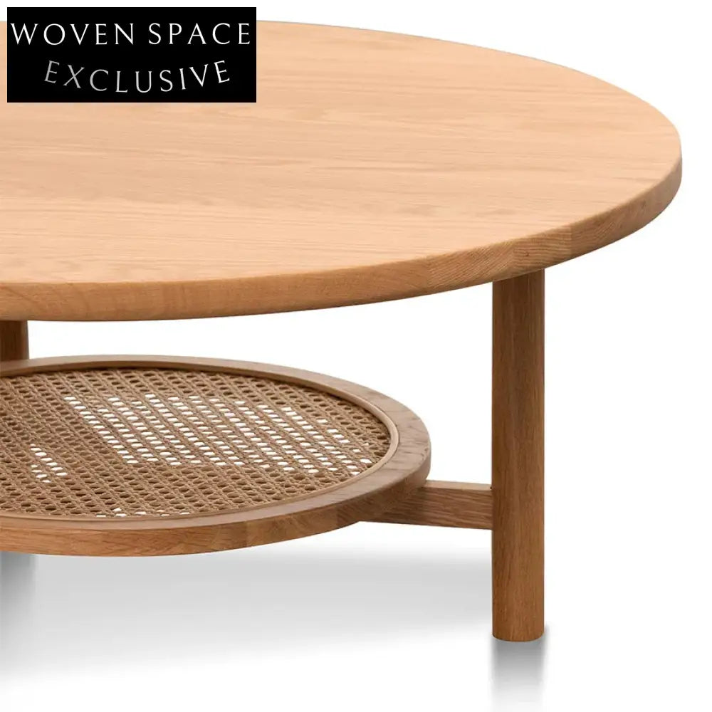 Justina Solid Oak Round Coffee Table - Natural Coffee Table