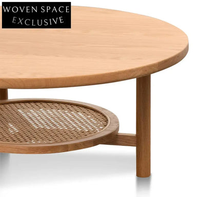 Justina Solid Oak Round Coffee Table - Natural Coffee Table