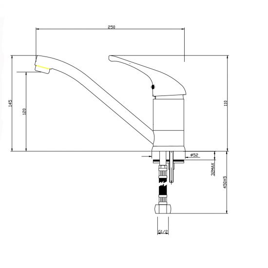 Chrome Standard Kitchen Mixer