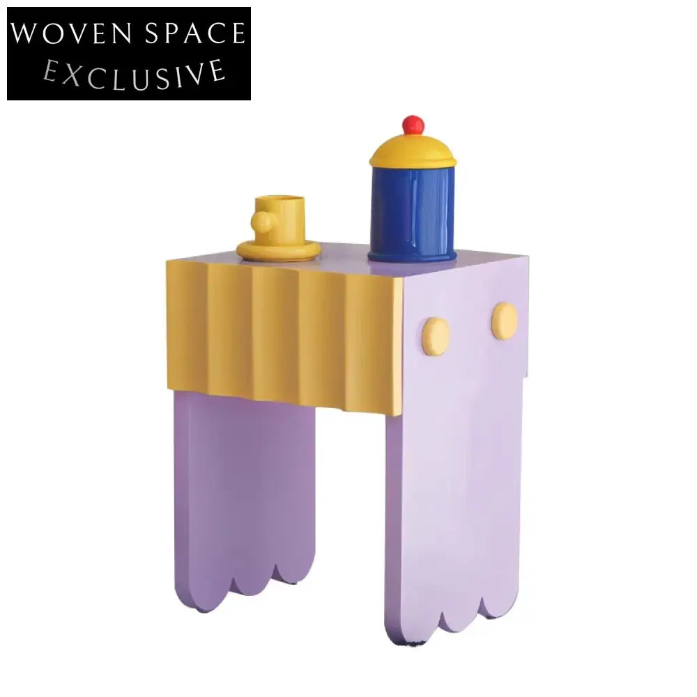 Kids Colorful Creative Design Solid Wood Frame Children's Bedroom Nightstand