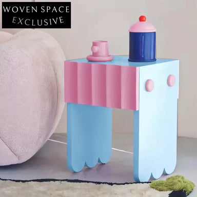 Kids Colorful Creative Design Solid Wood Frame Children's Bedroom Nightstand