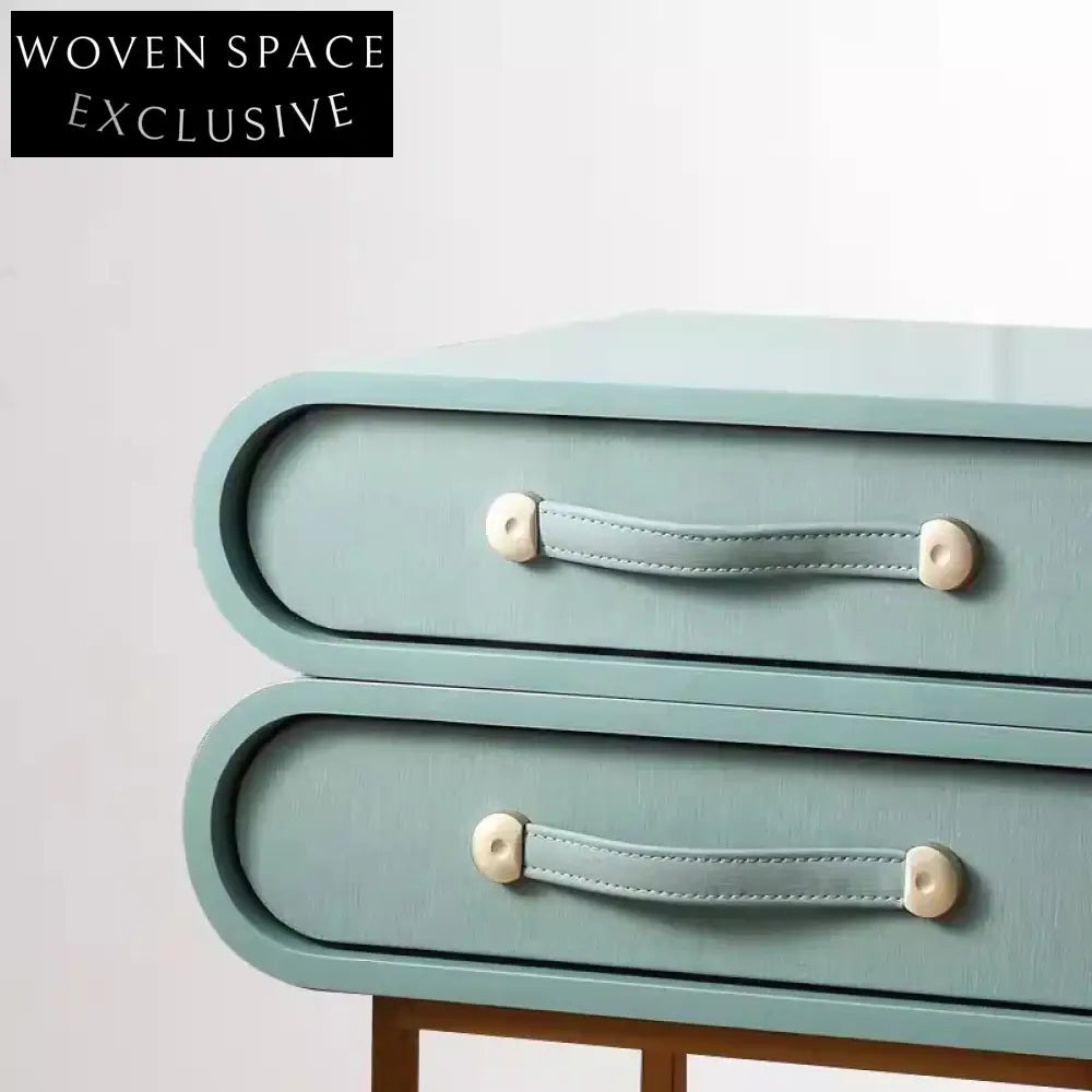 Kids' Rotating Bedside Cabinet with Double Drawers and Solid Wood Design