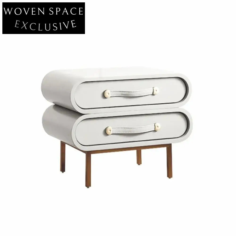 Kids' Rotating Bedside Cabinet with Double Drawers and Solid Wood Design