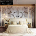 King Size Suede Fabric Upholstered Bed Frame with Golden Metal Trim