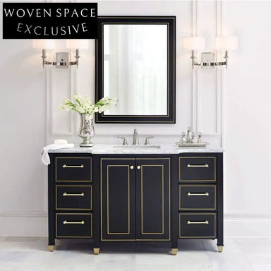 kingwood bathroom cabinet wash basin Matt black + light luxury gold