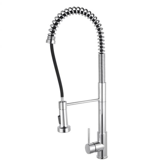 Tall Spring Chrome Pull Out Kitchen Mixer