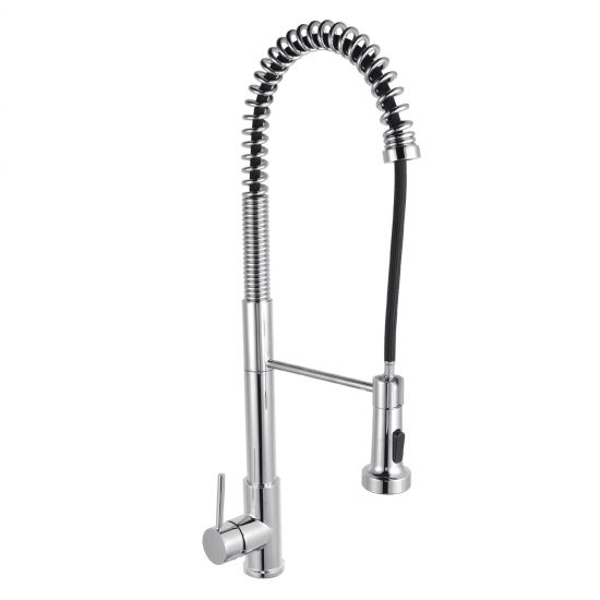 Tall Spring Chrome Pull Out Kitchen Mixer