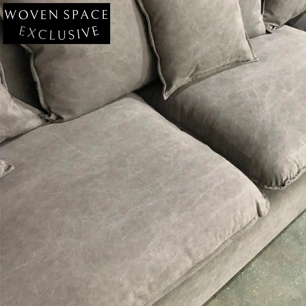 Elegant L-Shaped Sectional Linen Sofa: Modern Living Room Sleeper Design, Comfortable & Stylish