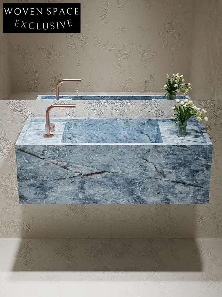 Lara Amazon Green Marble Integrated Sink