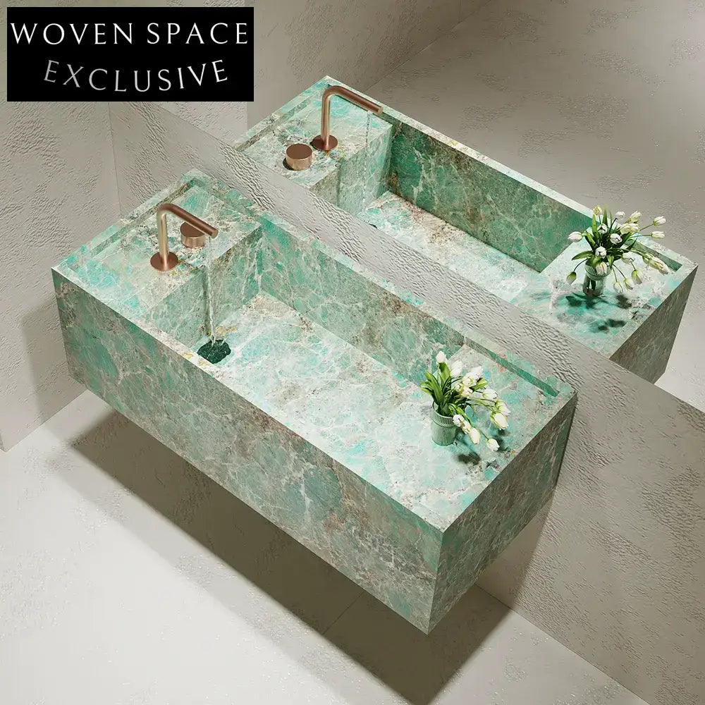 Lara Amazon Green Marble Integrated Sink